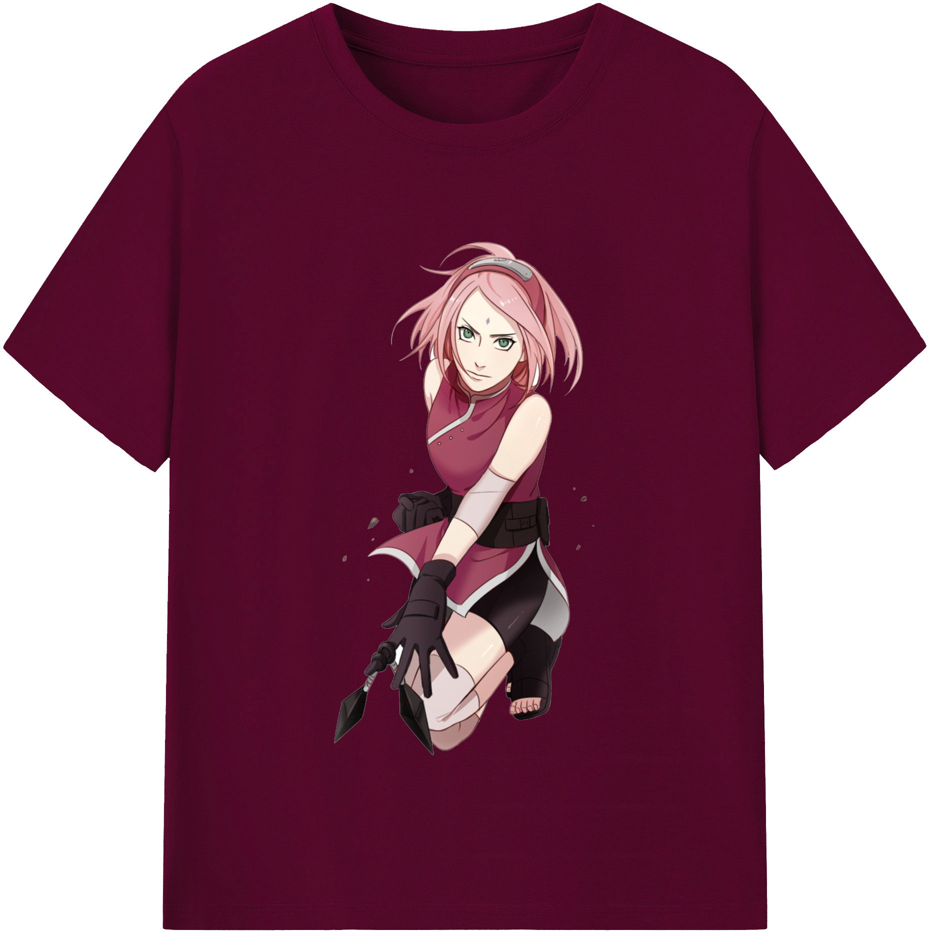 （画像用） NARUTO -ナルト- 春野サクラ Haruno Sakura レディースカジュアルプリントTシャツ（綿100％）